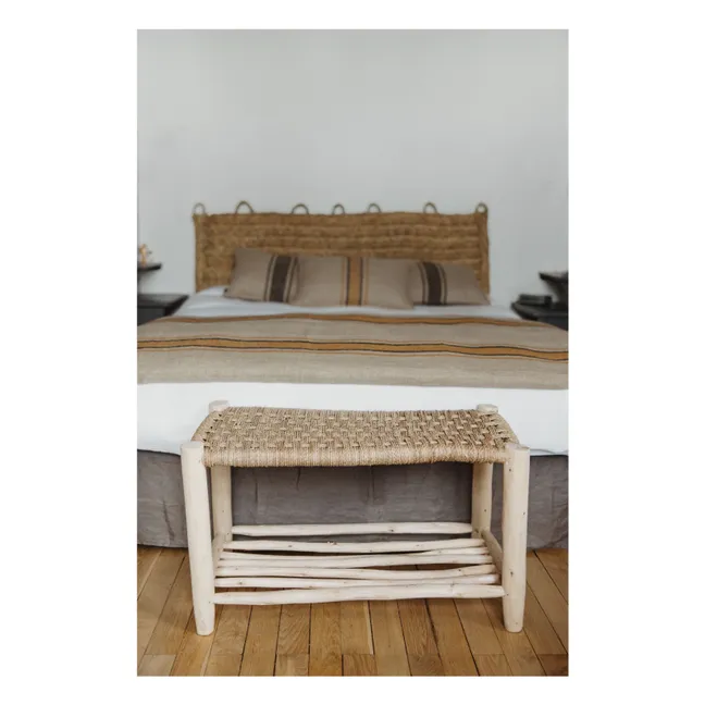 Natural fiber headboard to hang on the wall