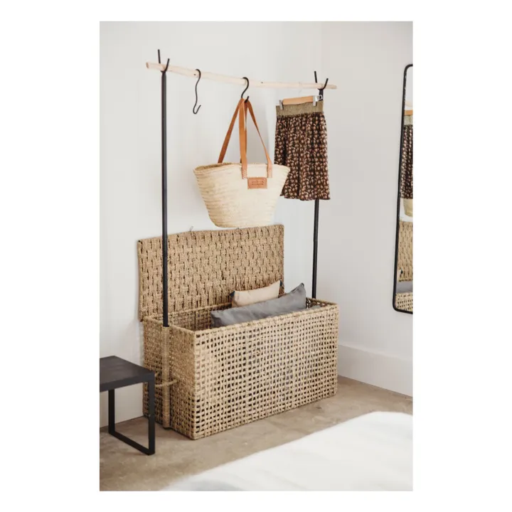 Portant en métal et malle | Noir- Image produit n°2