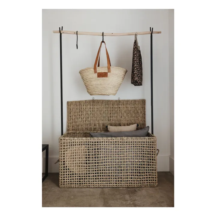 Portant en métal et malle | Noir- Image produit n°1