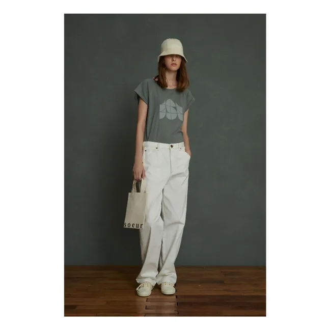 T-shirt Valentina Coton et Lin | Vert de gris