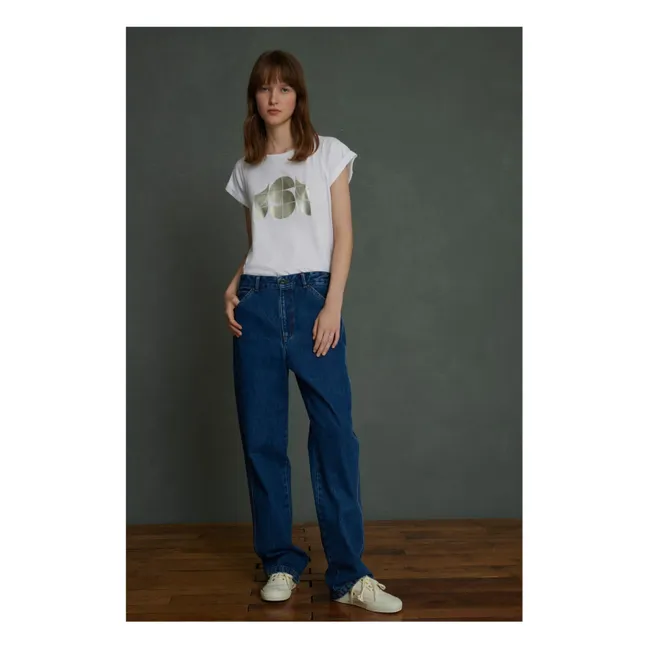 Valentina T-Shirt Baumwolle und Leinen | Weiß