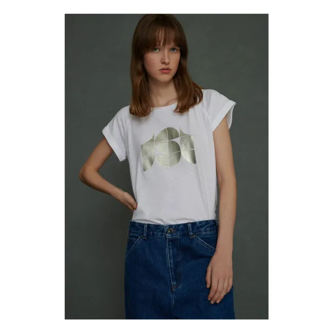 Camiseta Valentina de algodón y lino | Blanco