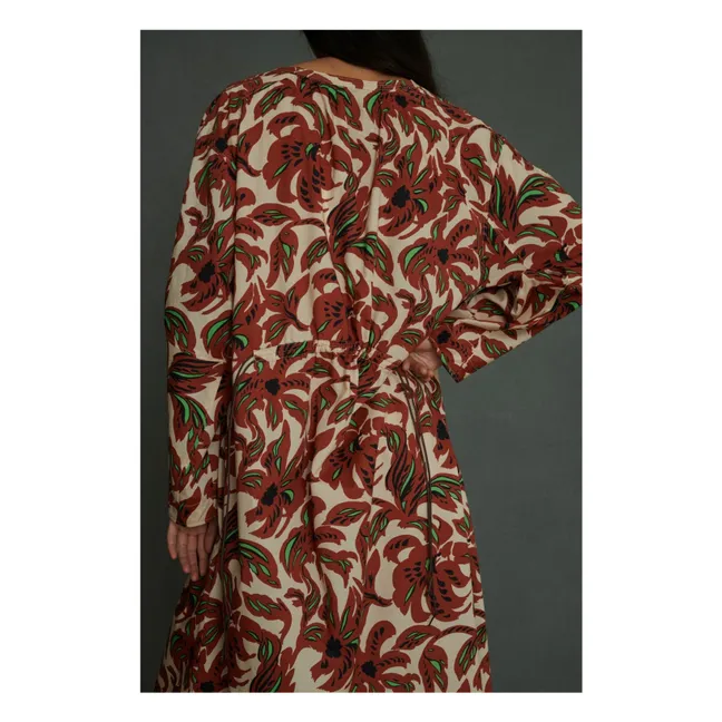 Agnès - Vestito in popeline di cotone | Terracotta