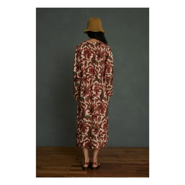 Agnès - Vestito in popeline di cotone | Terracotta