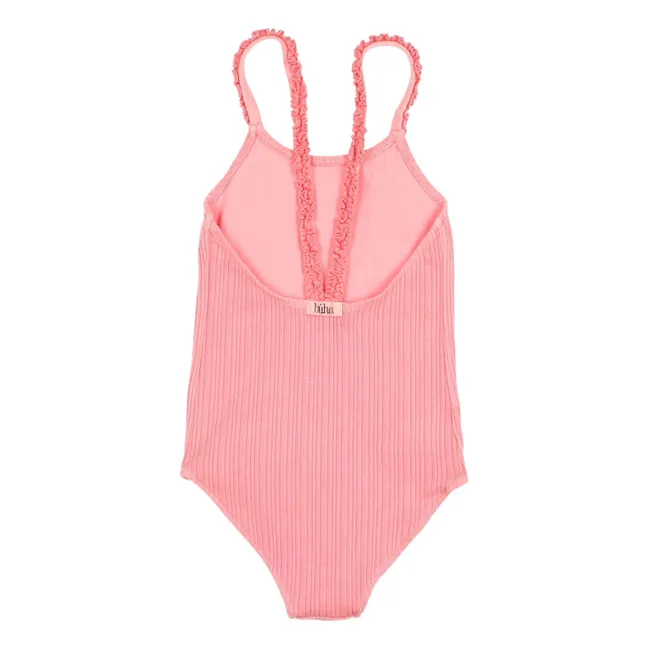 1-piece Ribbed Swimsuit | Pink