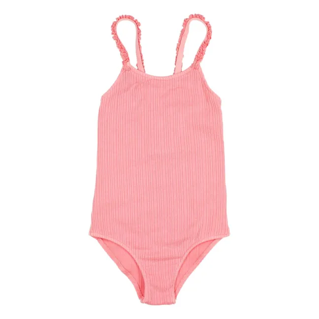 1-piece Ribbed Swimsuit | Pink