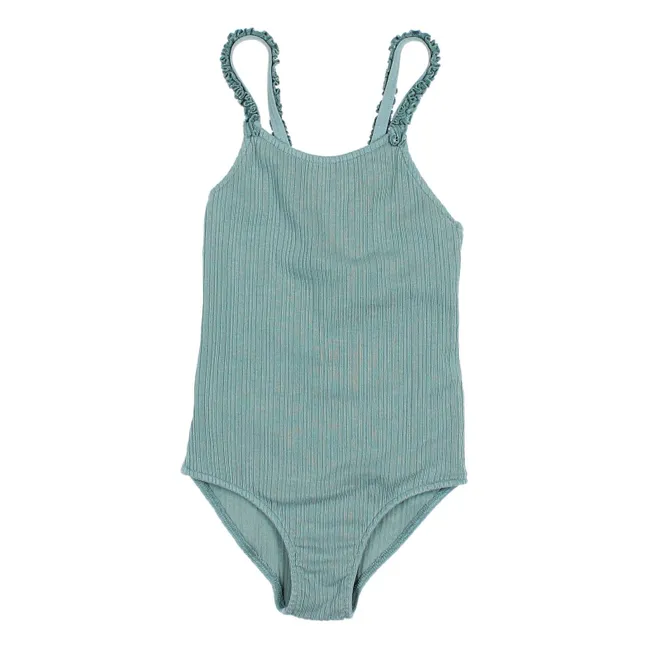 1-piece Ribbed Swimsuit | Green
