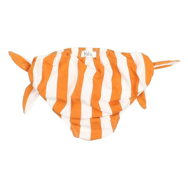 Badeslip Streifen Bio-Baumwolle | Apricot