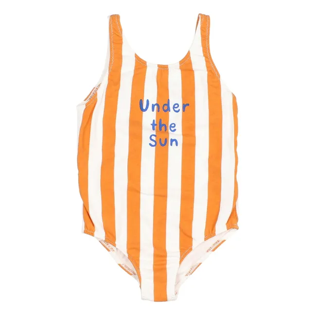 1-piece Swimsuit Stripes Organic Cotton | Apricot