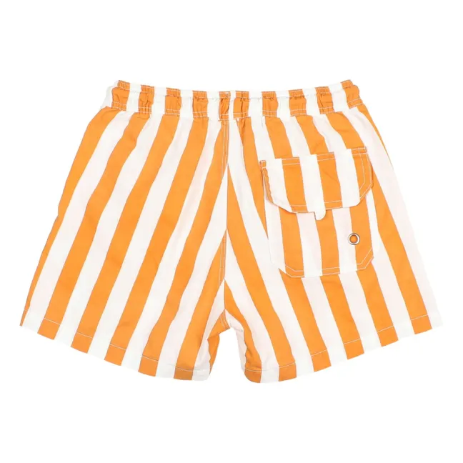 Short de Bain Rayures Coton Bio | Abricot