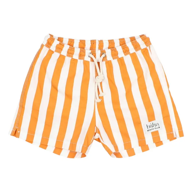 Short de Bain Rayures Coton Bio | Abricot
