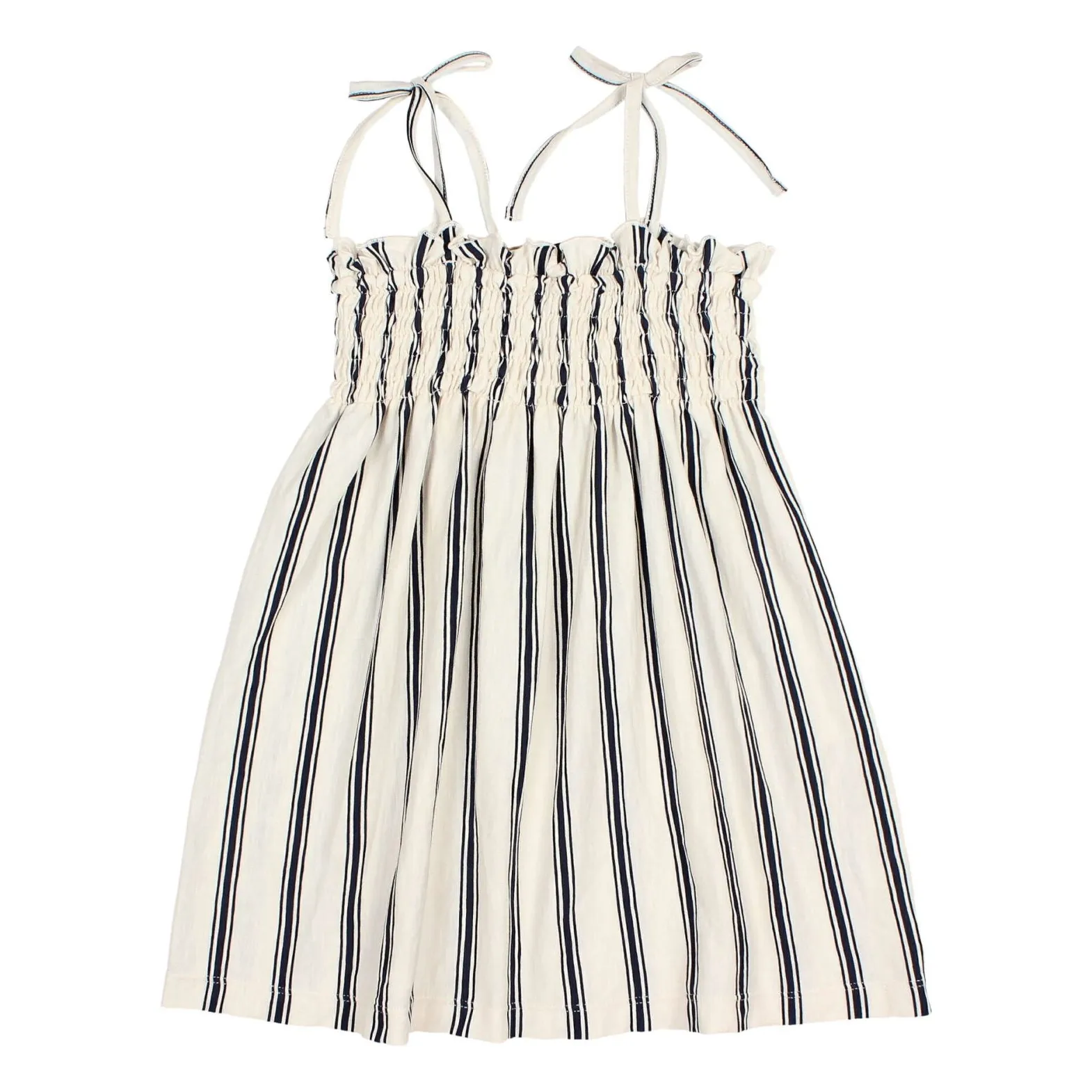 Búho - Robe Fille Rayures Coton Biologique Bleu Nuit 4 ans