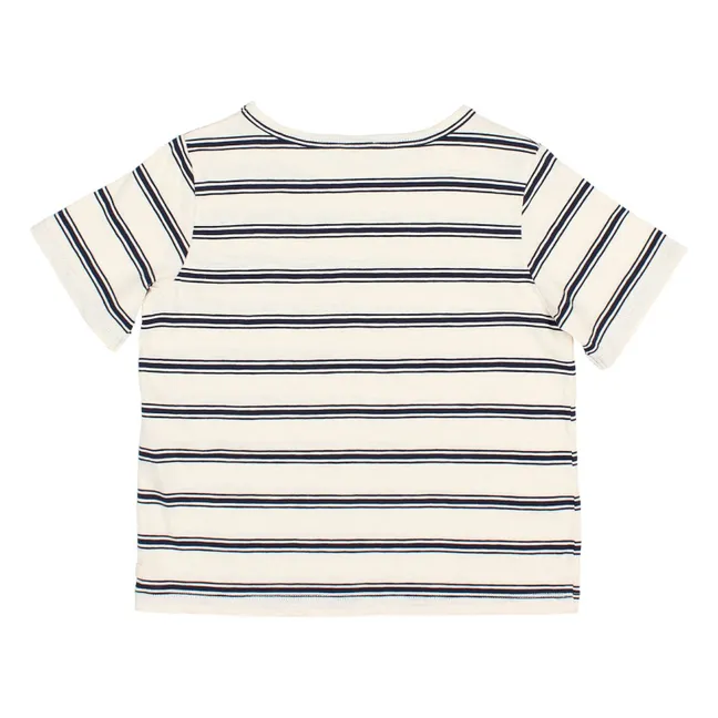 Camiseta de rayas de algodón ecológico | Azul Noche