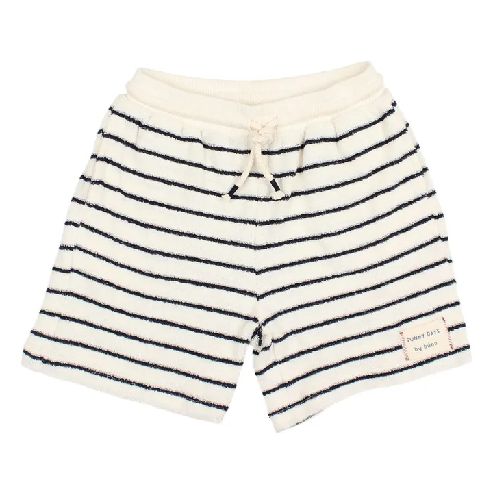 Terry Short Organic Cotton Stripes | Blue- Product image n°0