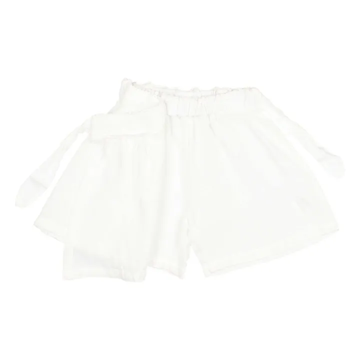 Jupe Short Unie Lin | Blanc- Image produit n°3