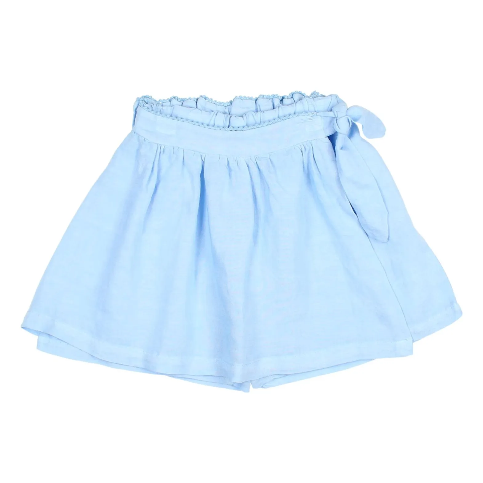 Búho Light Blue Plain Linen Short Skirt