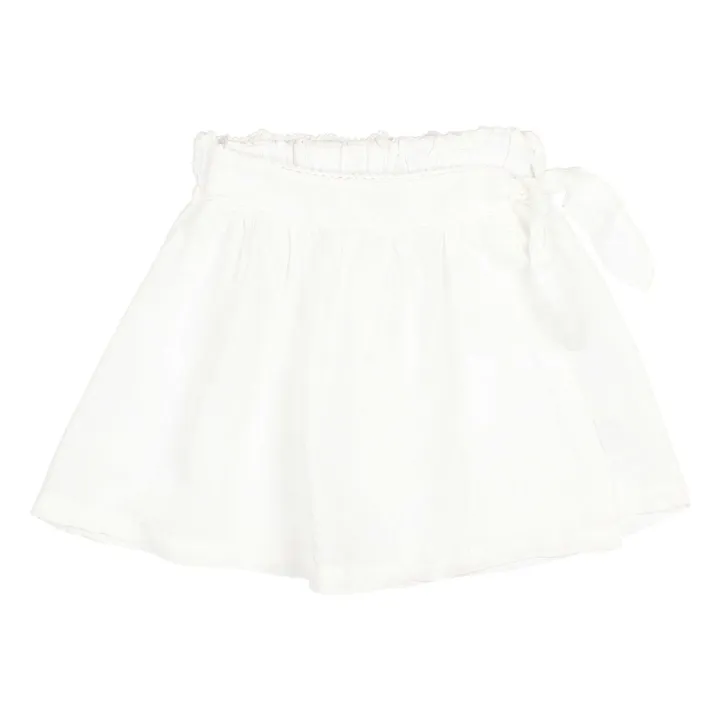 Jupe Short Unie Lin | Blanc- Image produit n°2
