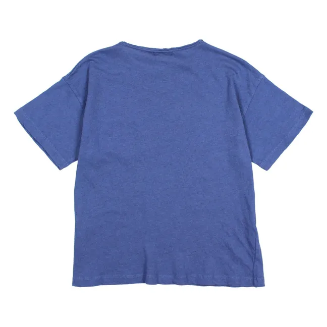 T-shirt Poche Lin | Bleu indigo