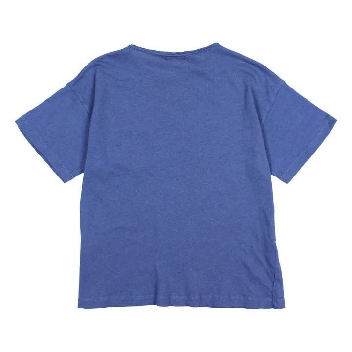 T-shirt Poche Lin | Bleu indigo- Image produit n°1
