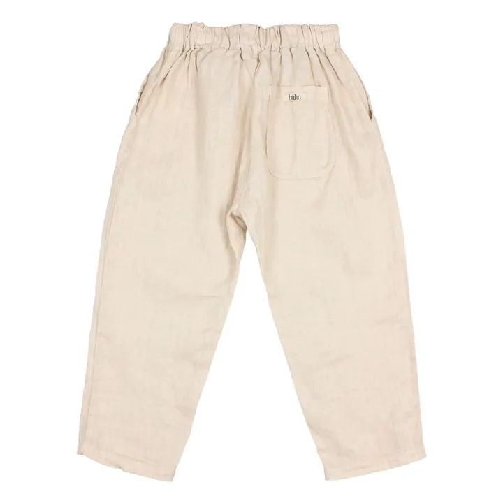 Pantalon Uni Lin | Sable- Image produit n°3