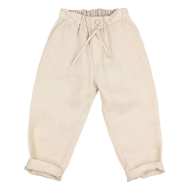 Pantalon Uni Lin | Sable