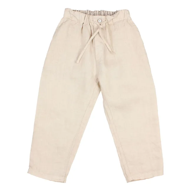 Pantalon Uni Lin | Sable