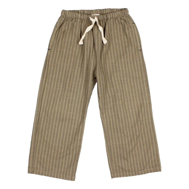 Pantalon Rayures | Vert kaki- Image produit n°0