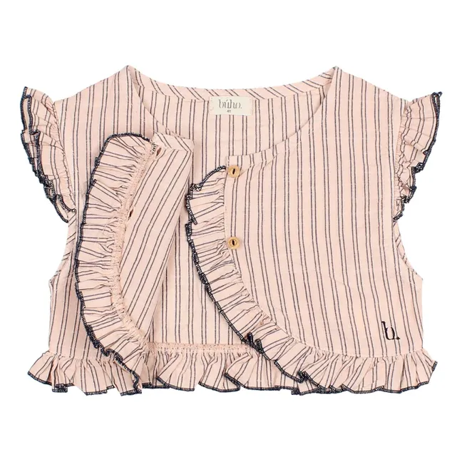 Stripes Sleeveless Vest | Pale Pink