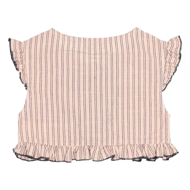 Stripes Sleeveless Vest | Pale Pink