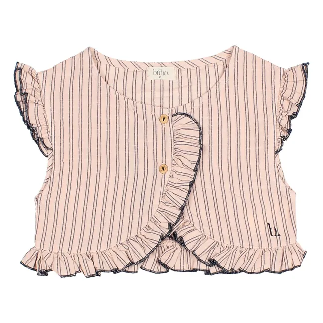 Stripes Sleeveless Vest | Pale Pink