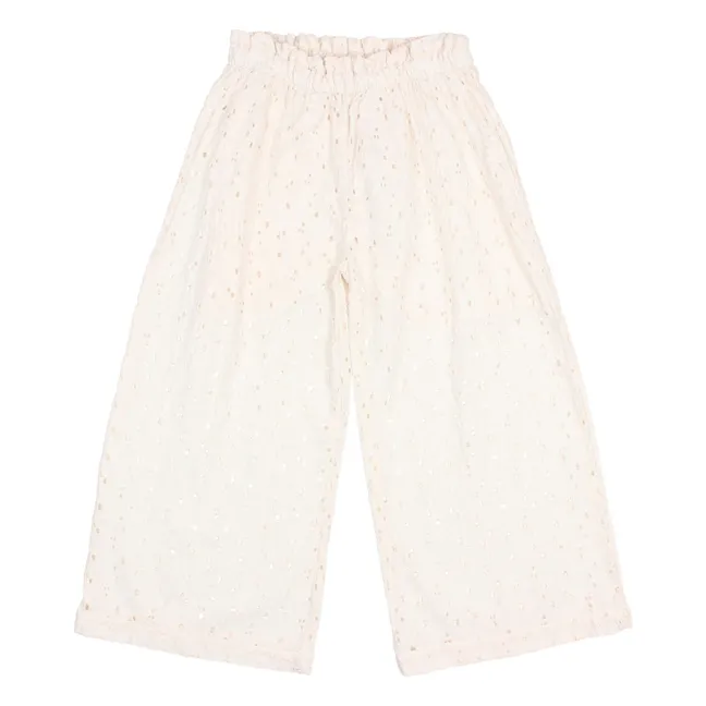 Pantalon Broderie | Ivoire