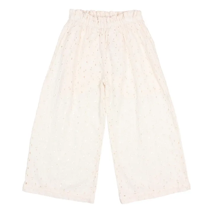Pantalon Broderie | Ivoire- Image produit n°0