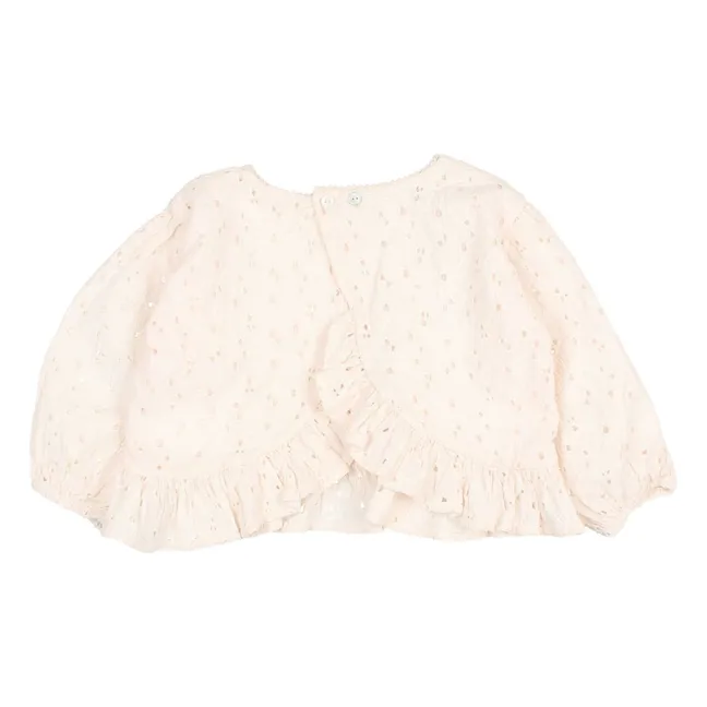 3/4 Sleeve Embroidered Blouse | Ivory