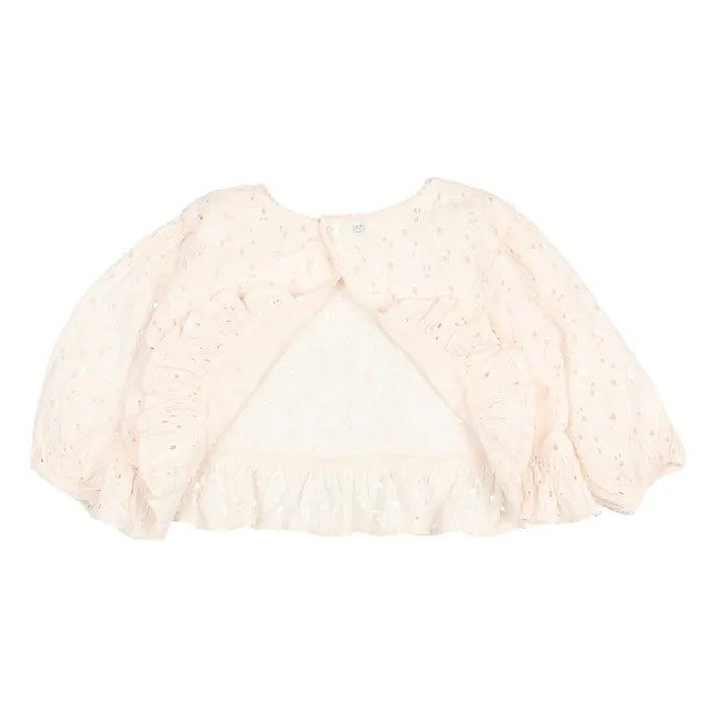 Blouse Manches 3/4 Broderie | Ivoire