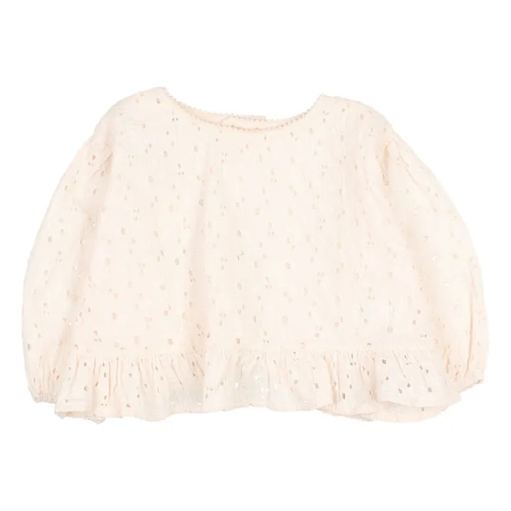 Blouse Manches 3/4 Broderie | Ivoire- Image produit n°0