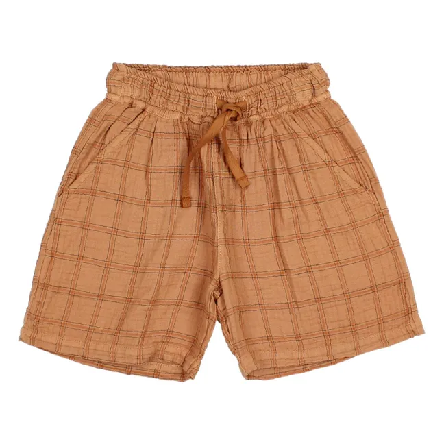 Bermuda Check Organic Cotton | Camel