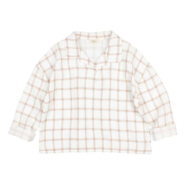 Camicia in cotone biologico a quadri | Bianco
