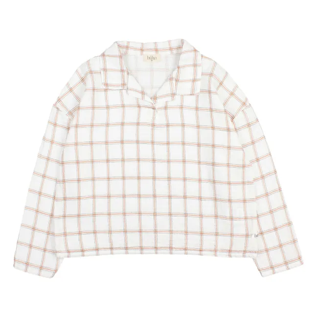 Camicia in cotone biologico a quadri | Bianco