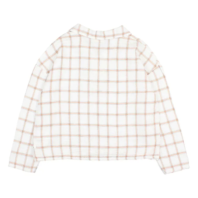 Camicia in cotone biologico a quadri | Bianco