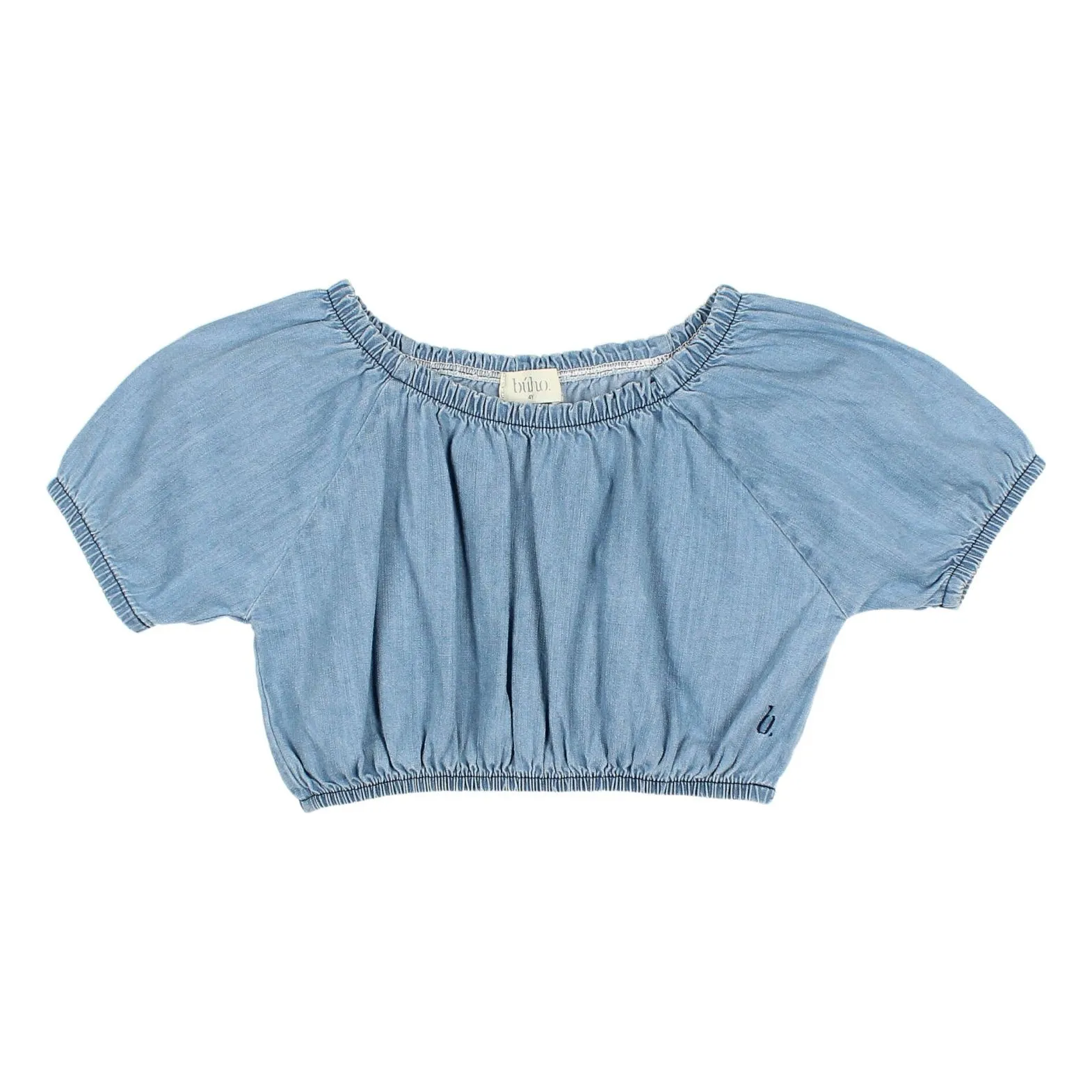 Búho Denim Blue Denim Short Blouse