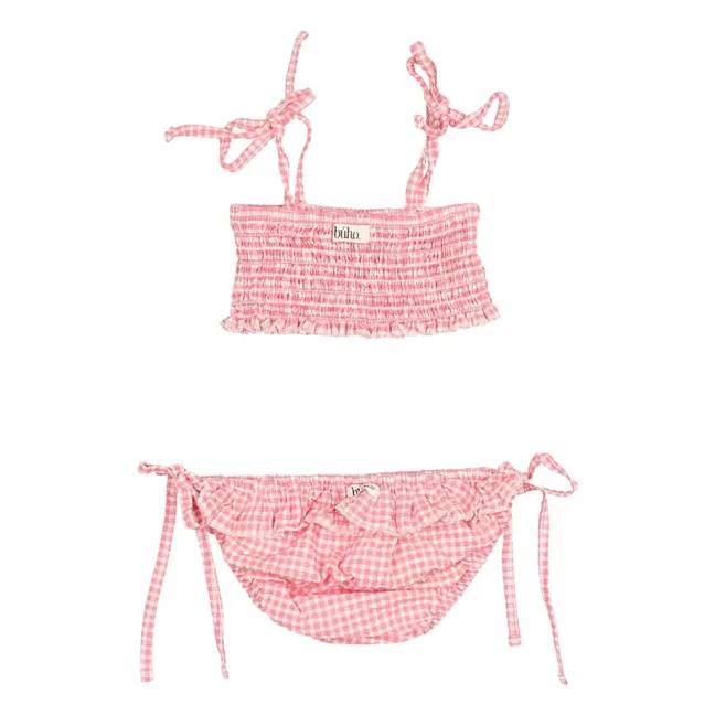 Maillot de Bain 2 pièces Gingham | Rouge vermillon