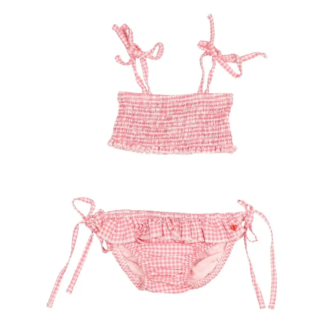 Maillot de Bain 2 pièces Gingham | Rouge vermillon