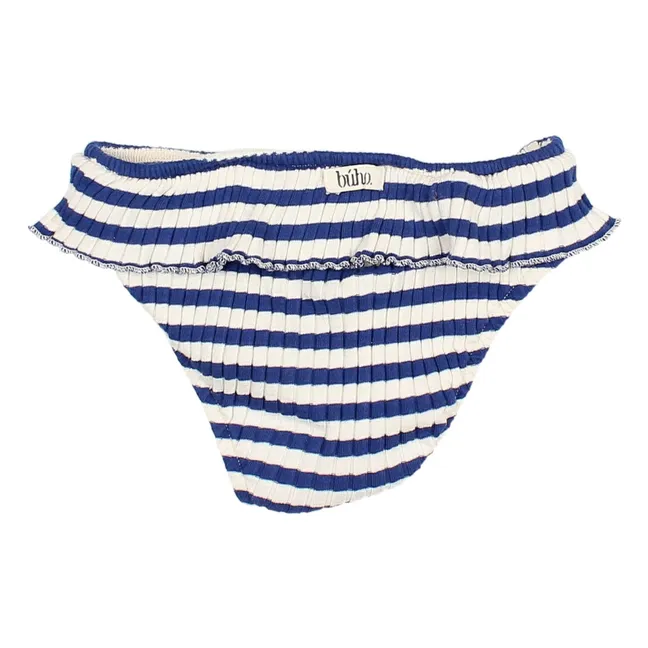 Badeslip Gerippt Gestreift Bio-Baumwolle | Indigoblau