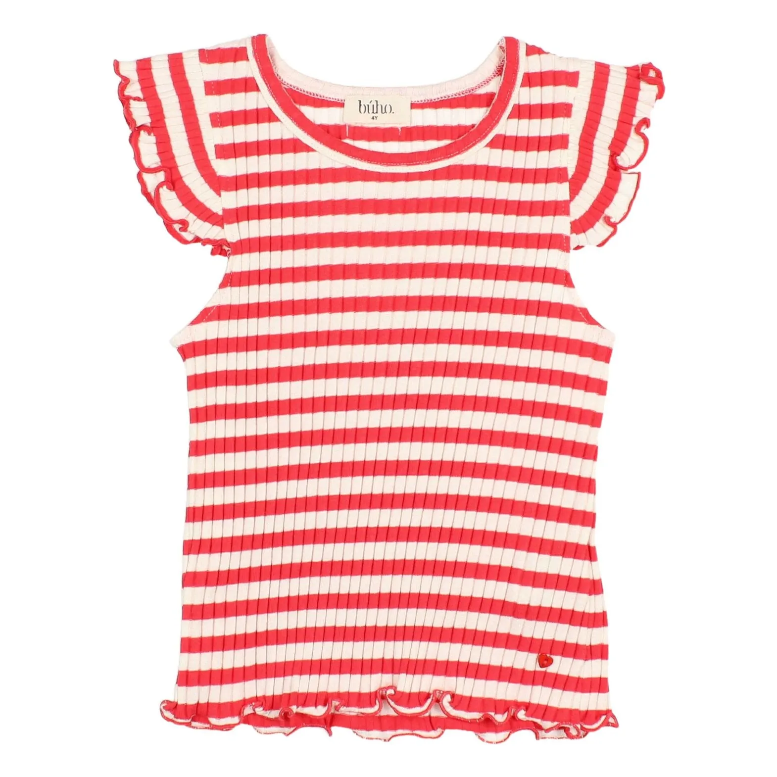 Búho - T-shirt sans manches - Coton Bio - 3 ans - Rouge vermillon