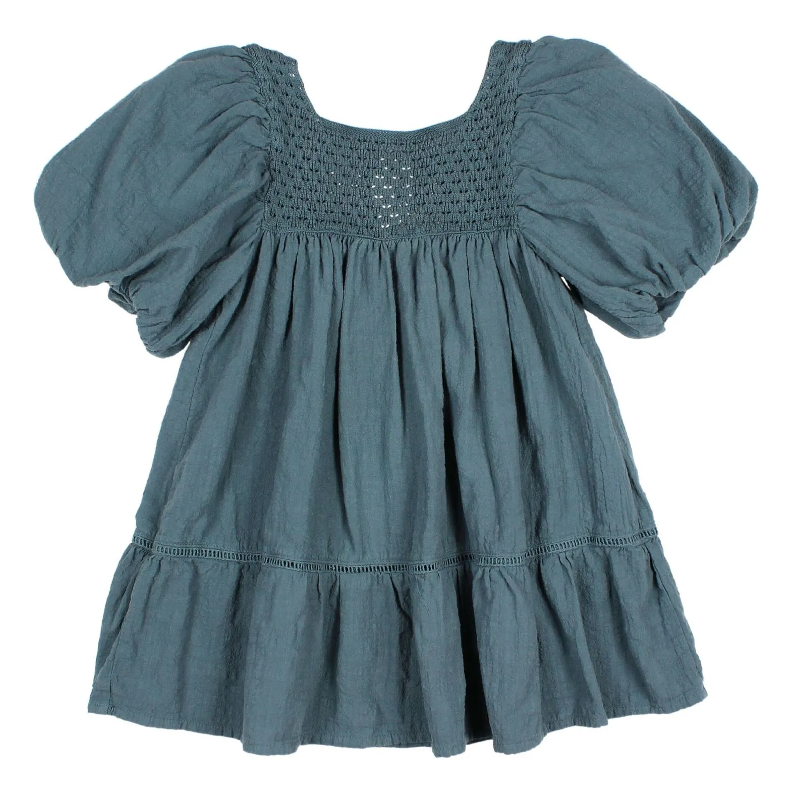 Búho Peacock Blue Boho Organic Cotton Dress