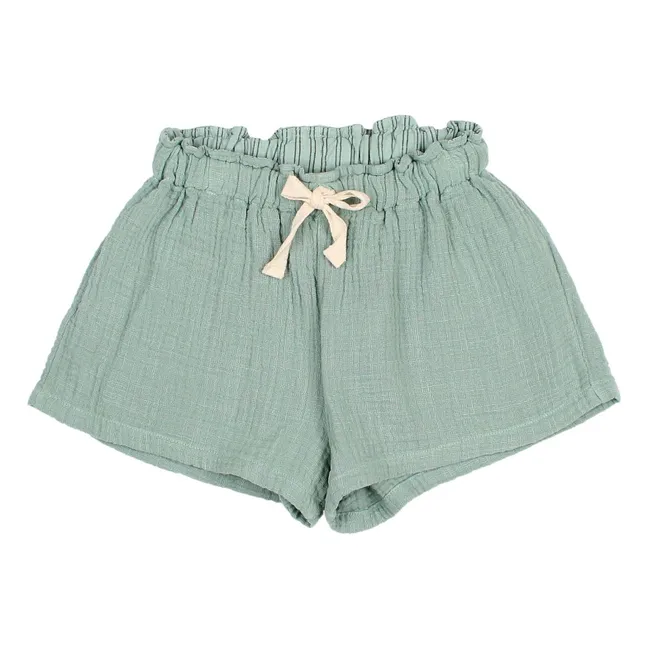 Short Gaze de Coton Bio | Vert céladon