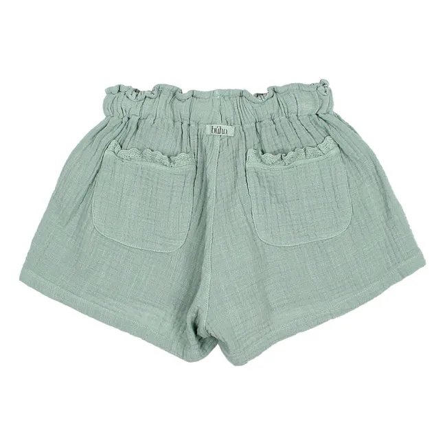 Short Gaze de Coton Bio | Vert céladon