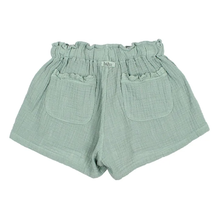 Short Gaze de Coton Bio | Vert céladon- Image produit n°3