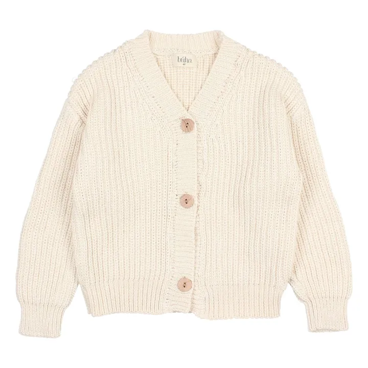 Cardigan in cotone biologico | Ecru- Immagine del prodotto n°0