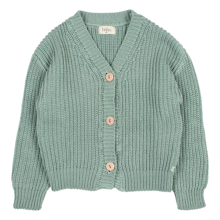 Organic cotton cardigan | Celadon- Product image n°0